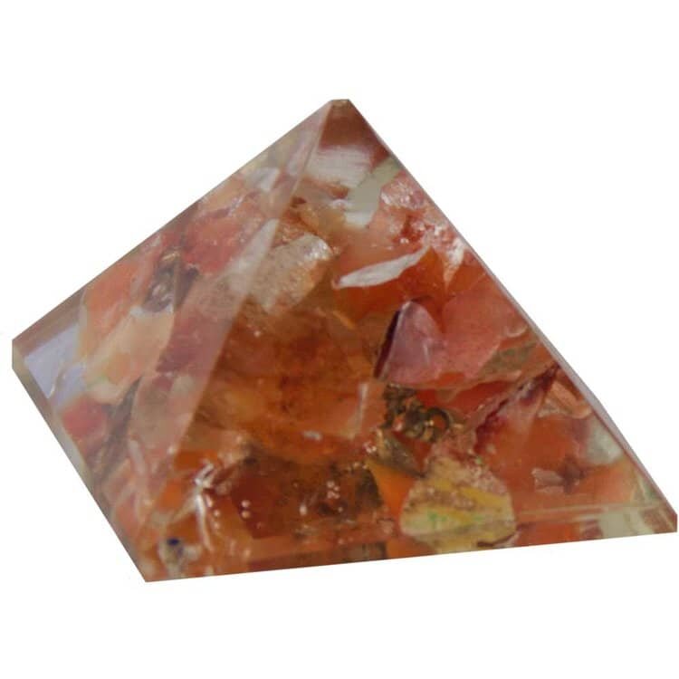 Carnelian Orgone Color Resin Pyramid - Sacral Chakra Stone - For Joyful and Healthy Life