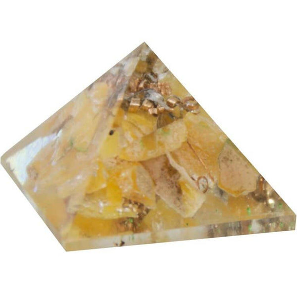Orgone Yellow Aventurine Color Resin Crystals Pyramid - for Solar Plexus Chakra, Increased Energy | My Little Magic Shop