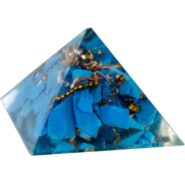 Orgone Color Resin Pyramid Firozi | My Little Magic Shop
