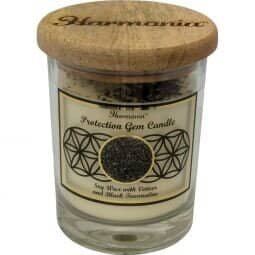 Protection Black Tourmaline Harmonia Soy Gem Candle | My Little Magic Shop