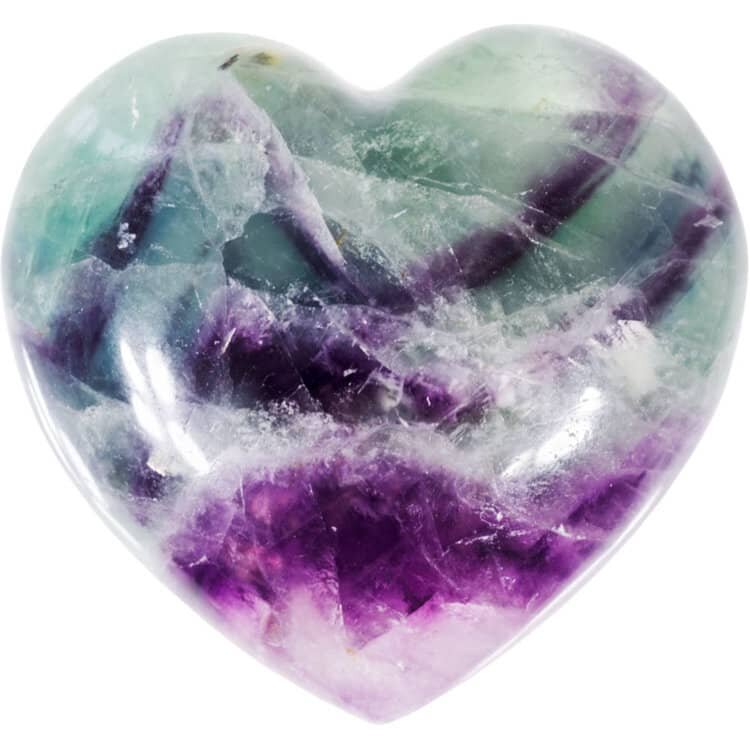 Rainbow Fluorite Puffed Heart | My Little Magic Shop
