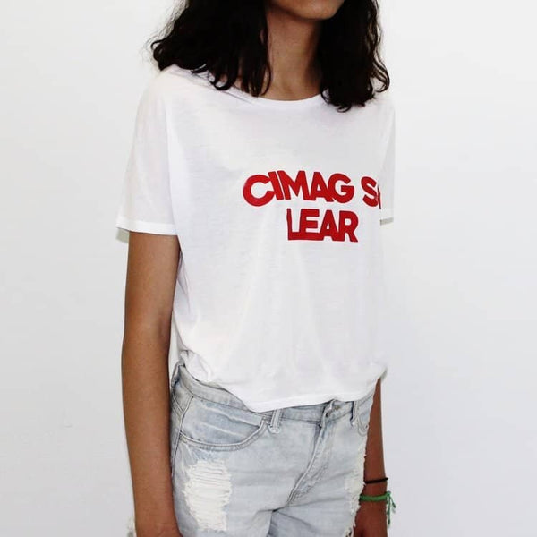 Real Magic Tee White - Sideseamed Crew Neck Relaxed Drapey Fit Flowy Tee