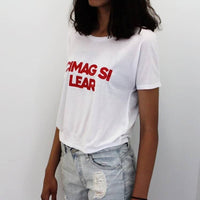 Real Magic Tee White - Sideseamed Crew Neck Relaxed Drapey Fit Flowy Tee