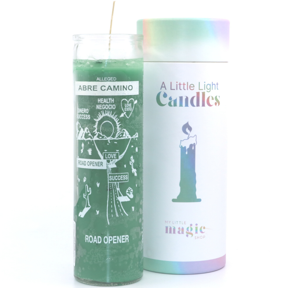 Road Opener 7 Day Magic Ritual Candle in Green