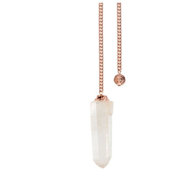 Clear Quartz Healing Crystal Rough Point with Copper Chain Pendulum | My Little Magic Shop