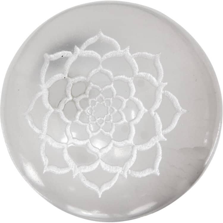 Selenite Lotus Gemstone Sphere | My Little Magic Shop