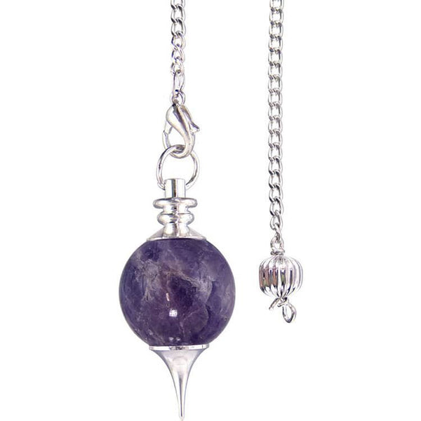 Amethyst Sephoroton Pendulum – A perfectly balanced gemstone pendulum with metal tip for precision energy healing, divination, and chakra alignment.