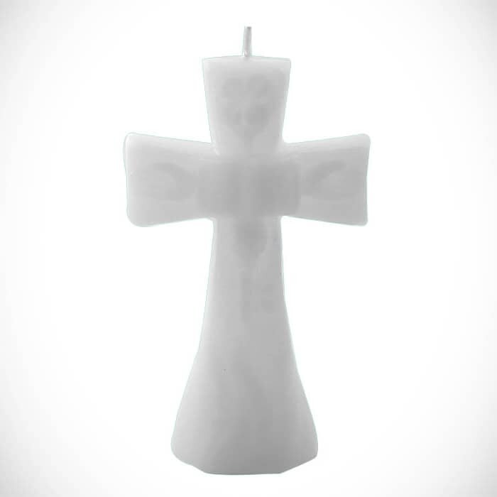 Small White Cross Candle (4") | My Little Magic Shop
