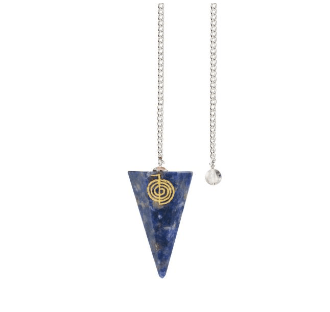 Sodalite Cho-Ku-Rei Engraved Hexagonal Pendulum | My Little Magic Shop