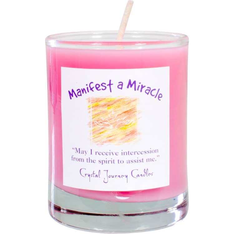 The Soy Herbal Filled Votive Manifest A Miracle Candle | My Little Magic Shop