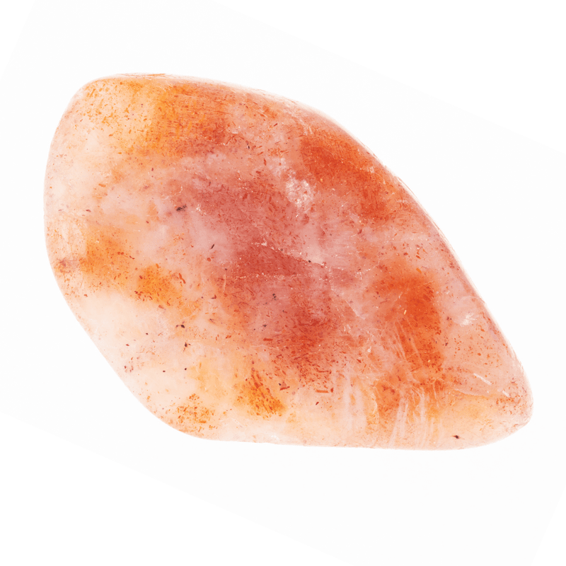 Sunstone tumbled stone with warm orange shimmer