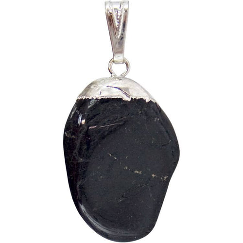 Natural Black Tourmaline Polish Tumbled Stone Pendant | My Little Magic Shop