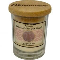 Harmonia Soy Gem Universal Love Rose Quartz Candle | My Little Magic Shop