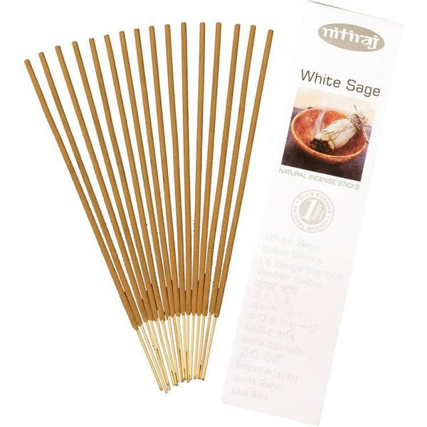 Nitiraj Platinum White Sage Natural Incense Sticks - 25 Grams | My Little Magic Shop