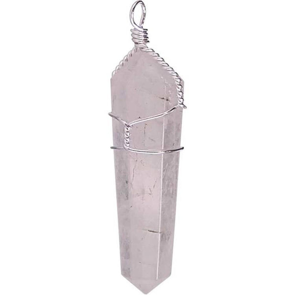 Rose Quartz Wire Wrapped Point Pendant | My Little Magic Shop