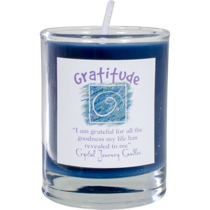 Gratitude Magic Ritual Votive Candle – blue votive for joy, appreciation, and heart-centered manifestation.



