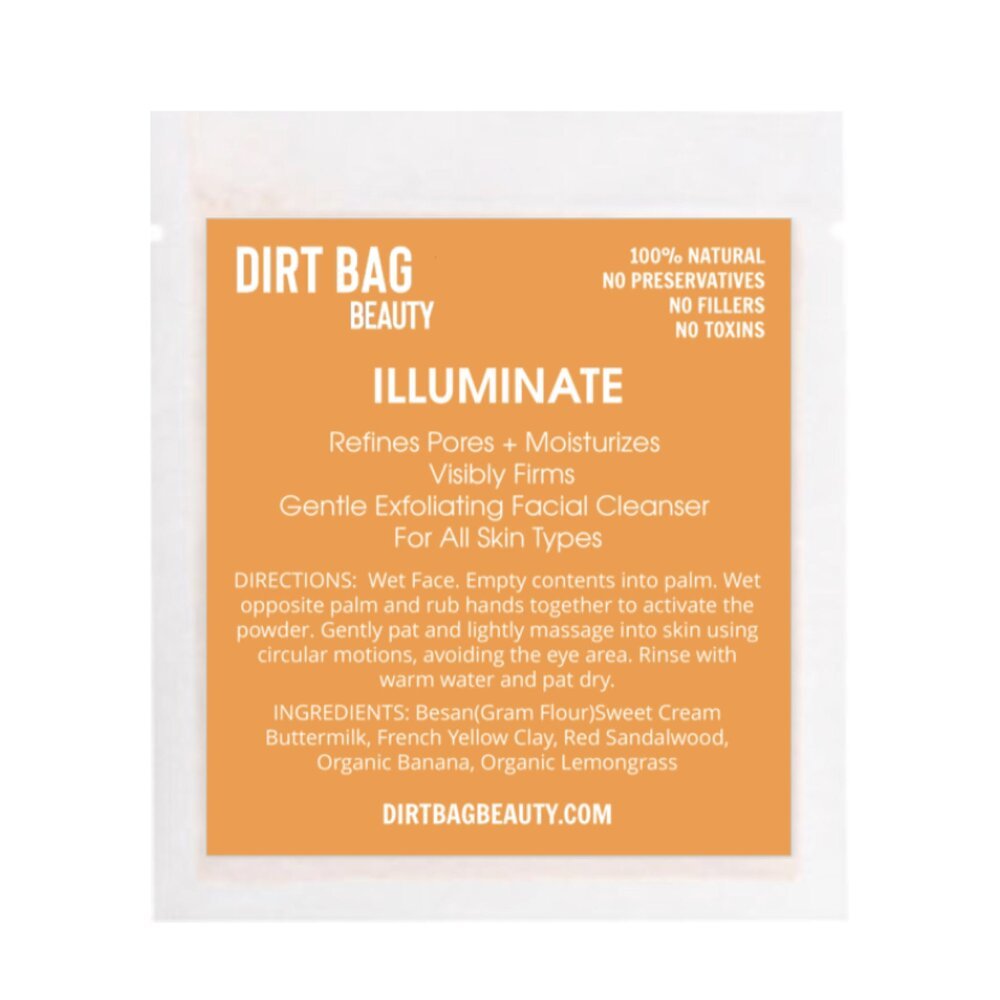 Illuminate Dirt Bag Exfoliating Facial Cleanser Polish Refines Pores Best for Normal to Dry Skin | My Little Magic Shop